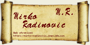 Mirko Radinović vizit kartica